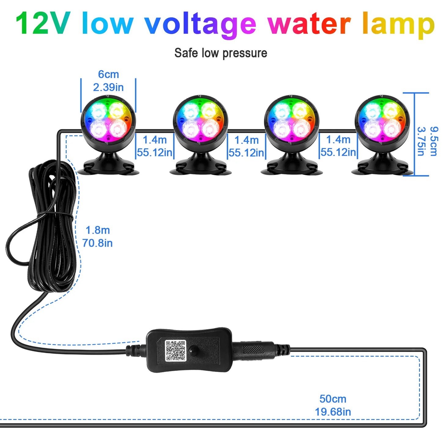 Underwater Pond Aquarium Light Lawn Lamp Pool Submersible