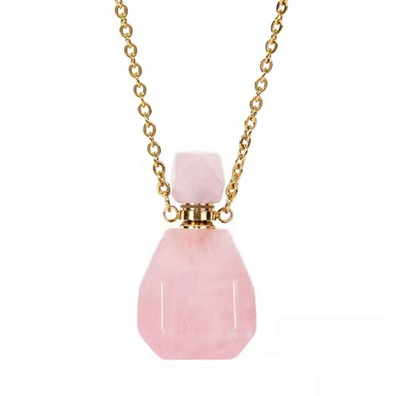 Natural Crystal Perfume Bottle Essential Oil Diffuser Necklace - peterkaczconnect