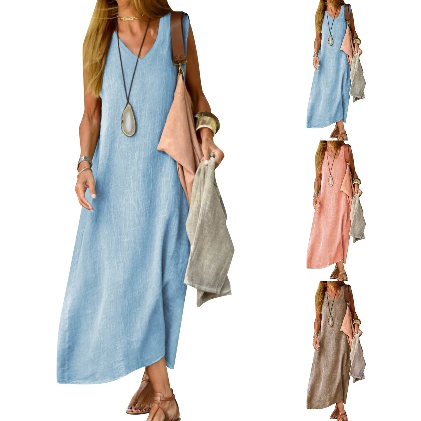 Women'S Sleeveless Summer Long Dress