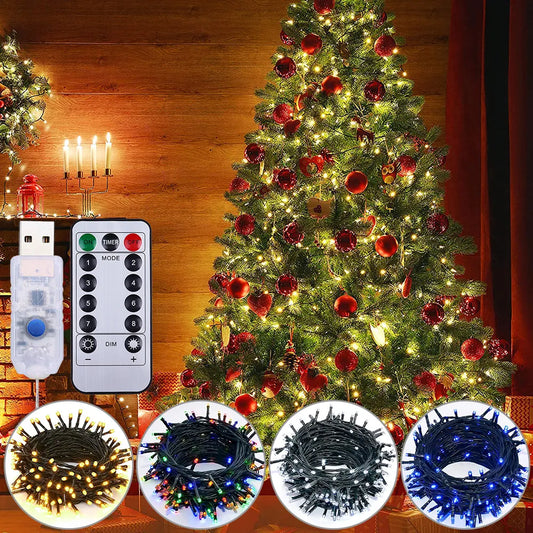 Christmas Flashing LED String Lights Remote Control