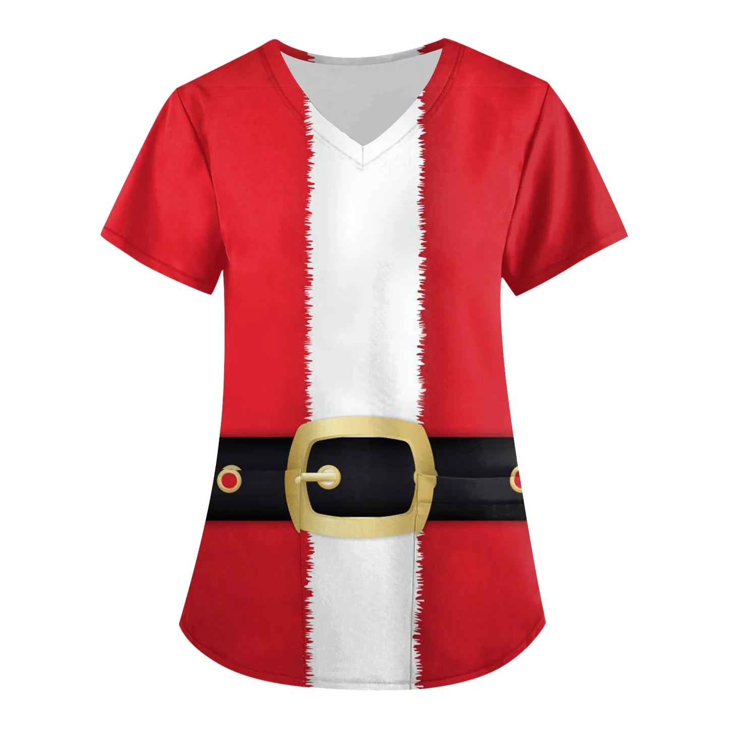 Scrubs Uniforms Plus Size Tops Christmas V-neck