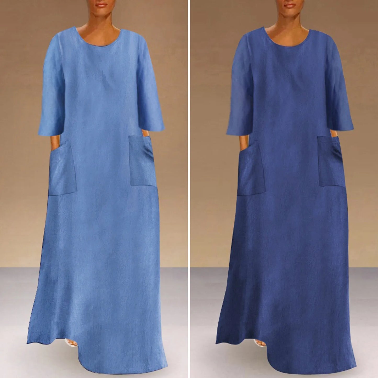 Lapel Loose Summer Long Denim Maxi Dress Dress