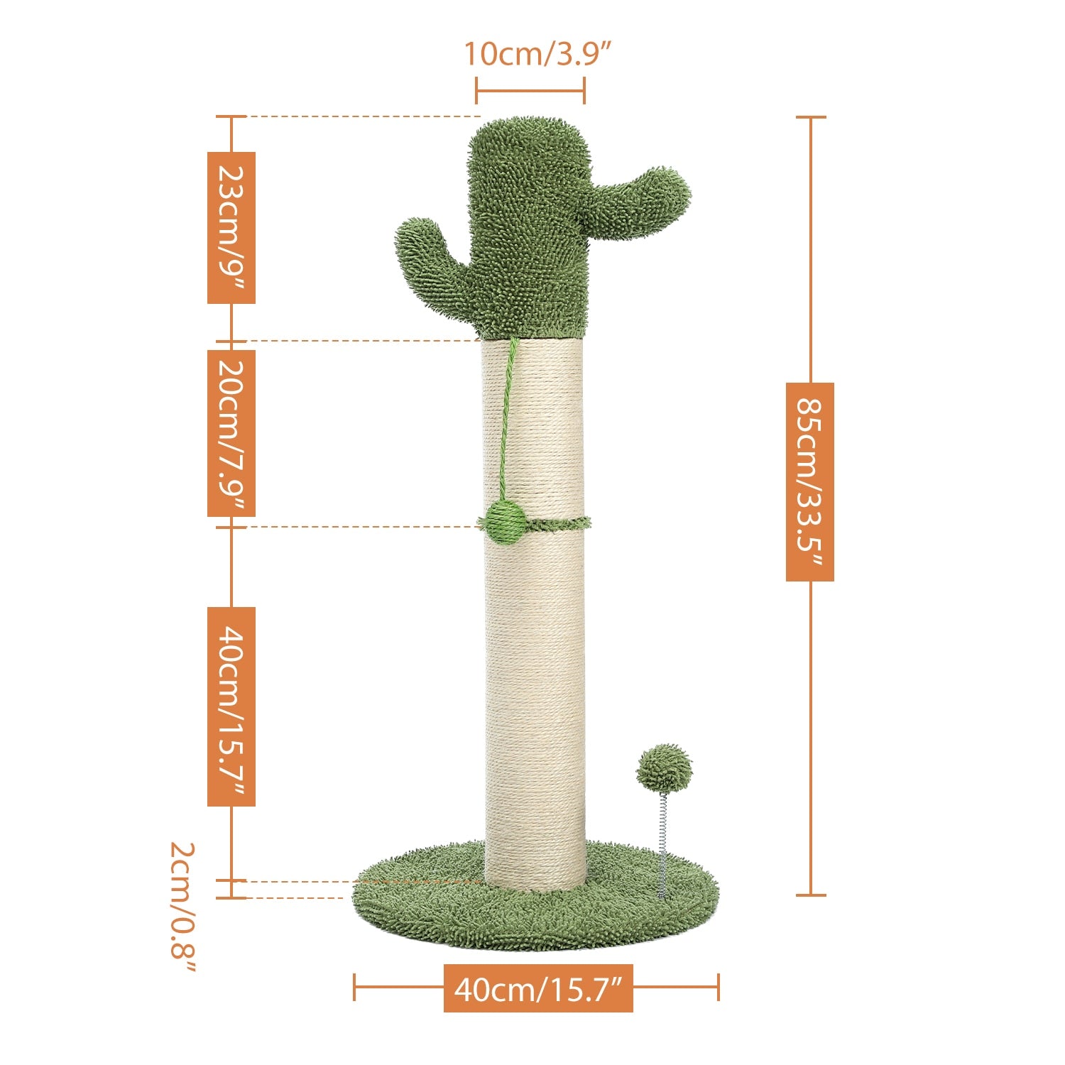 Cute Cactus Cat Tree Toy  Ball Scratching Post - peterkaczconnect