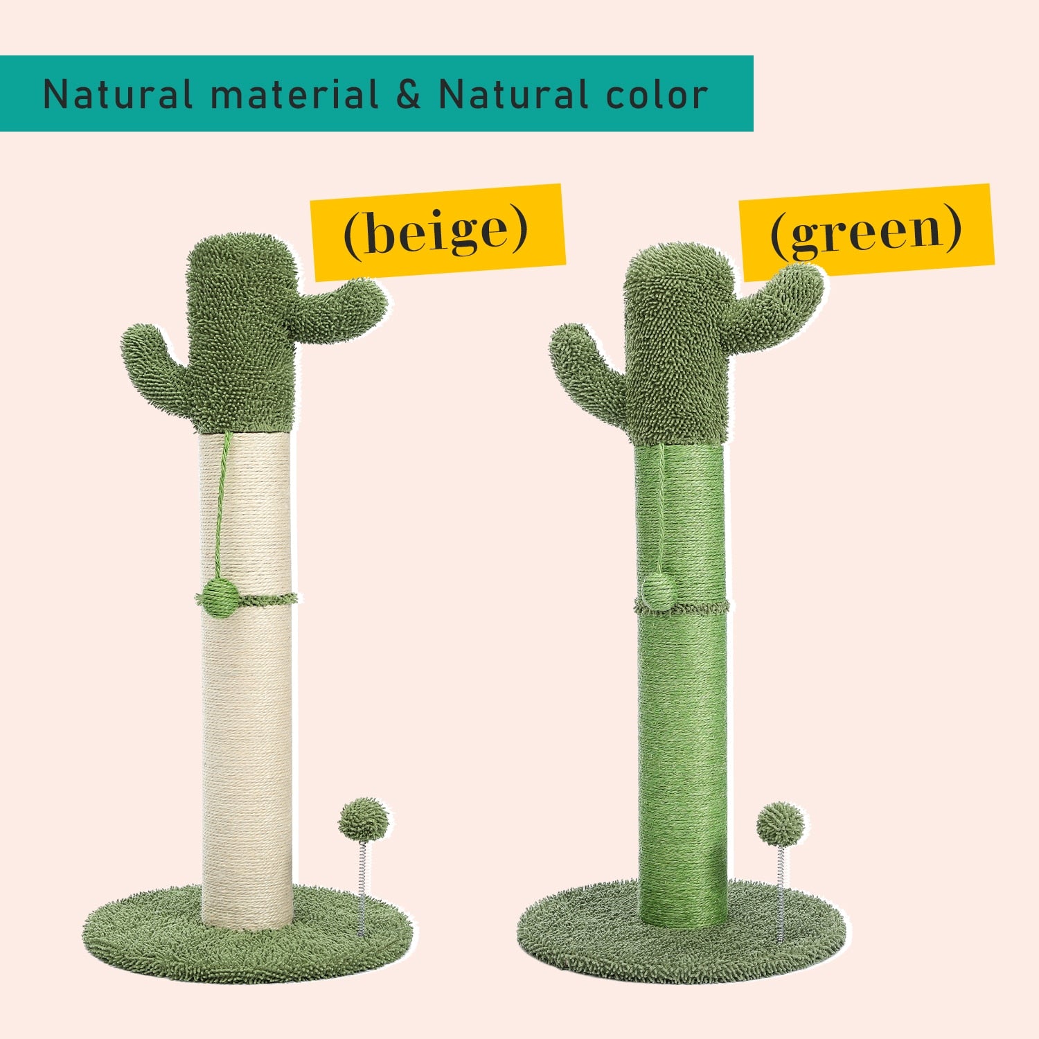 Cute Cactus Cat Tree Toy  Ball Scratching Post - peterkaczconnect