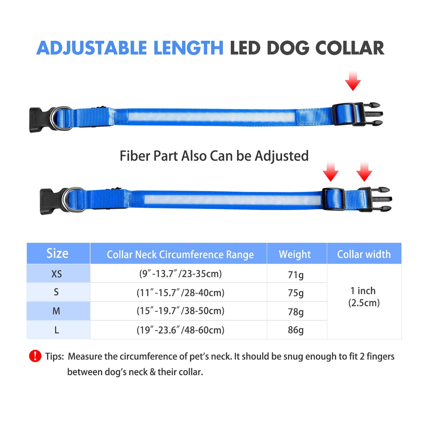 Dog Collar Luminous  Waterpoof Safety Collars - peterkaczconnect