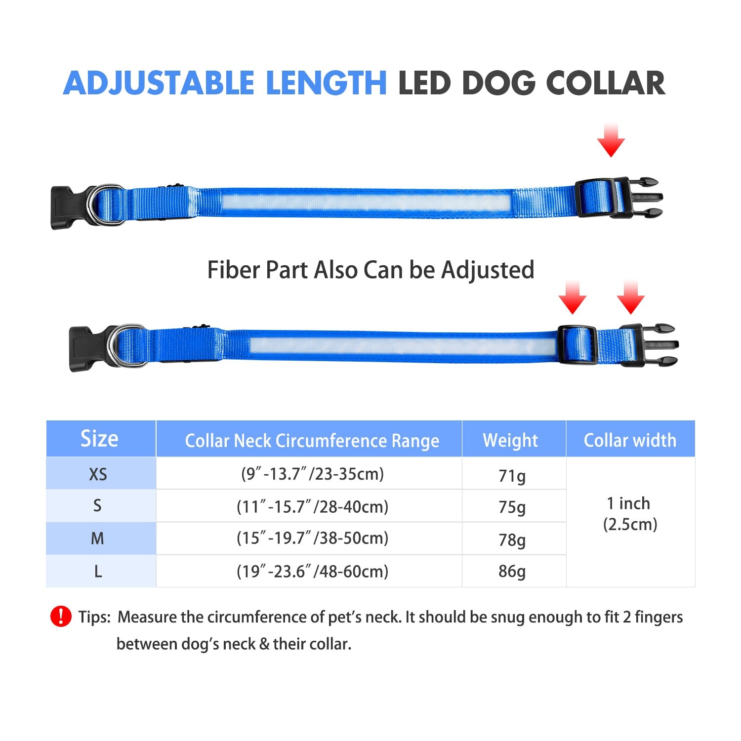 Dog Collar Luminous  Waterpoof Safety Collars - peterkaczconnect