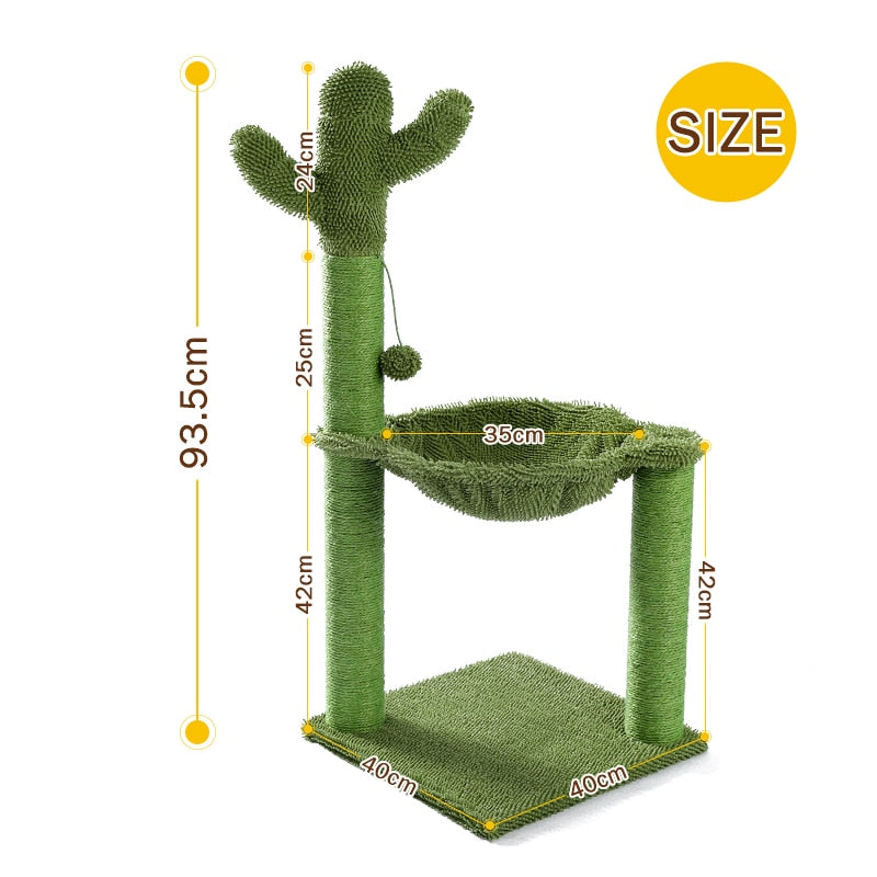 Cactus Cat Scratching Post Spacious Hammock Cats Climbing - peterkaczconnect