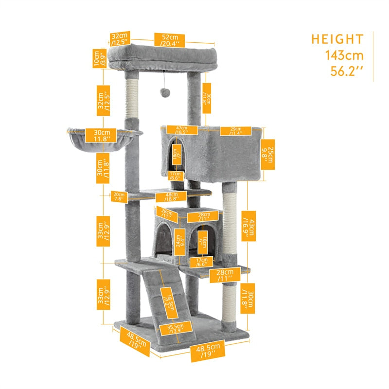 Tall Cat Tower with Large Cat Condo Cozy - peterkaczconnect