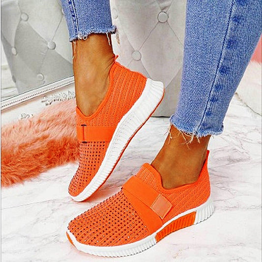 Woman Slip On  Vulcanized Mesh Breathable Shoes