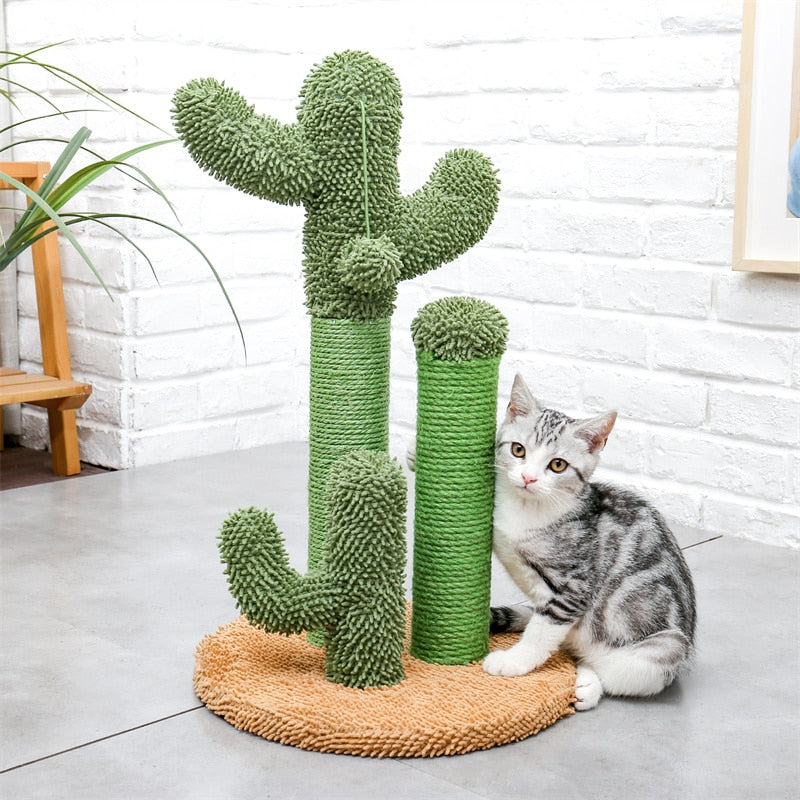 Cute Cactus Cat Tree Toy  Ball Scratching Post - peterkaczconnect