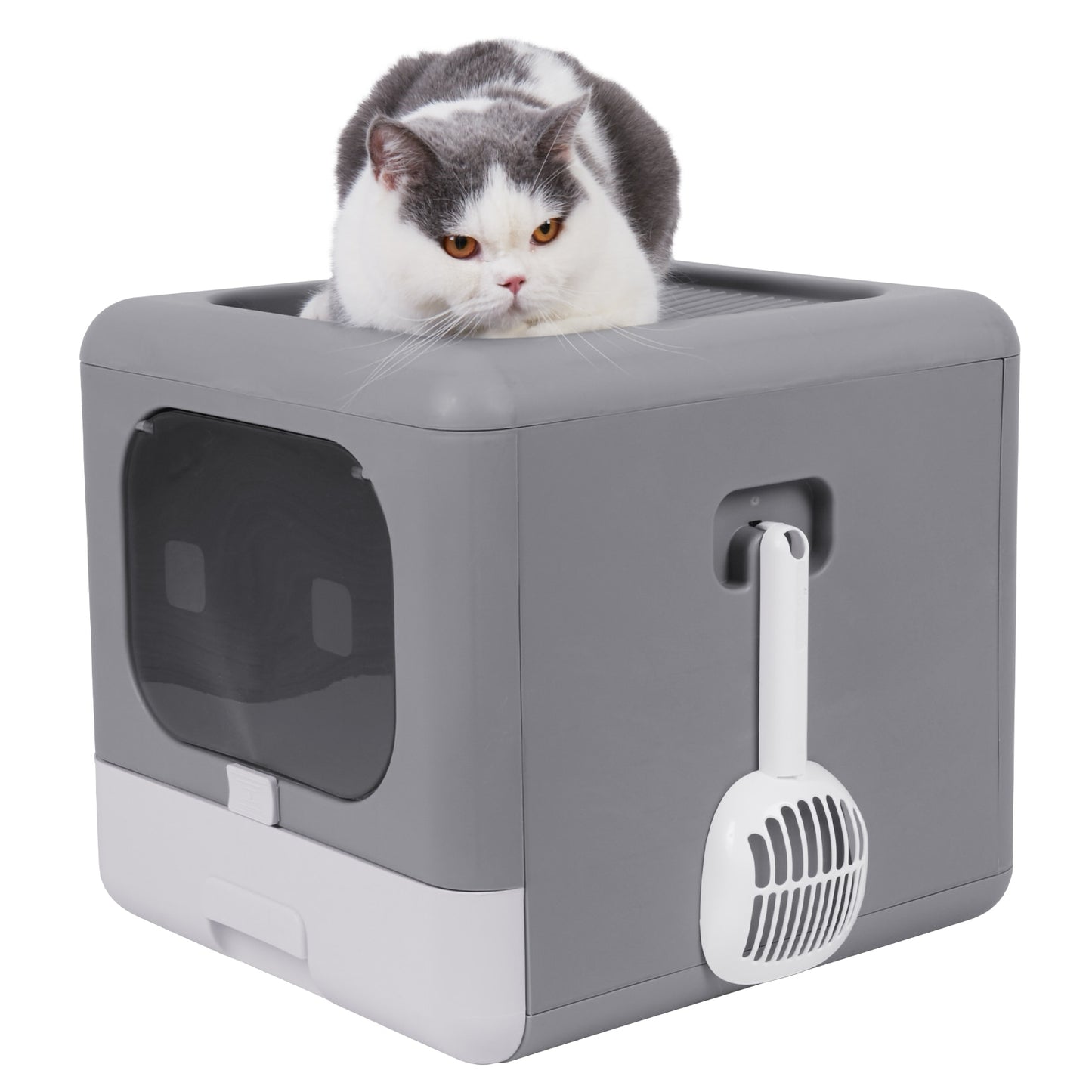 Cat Litter Box Foldable  Cat Litter Scoop Drawer - peterkaczconnect