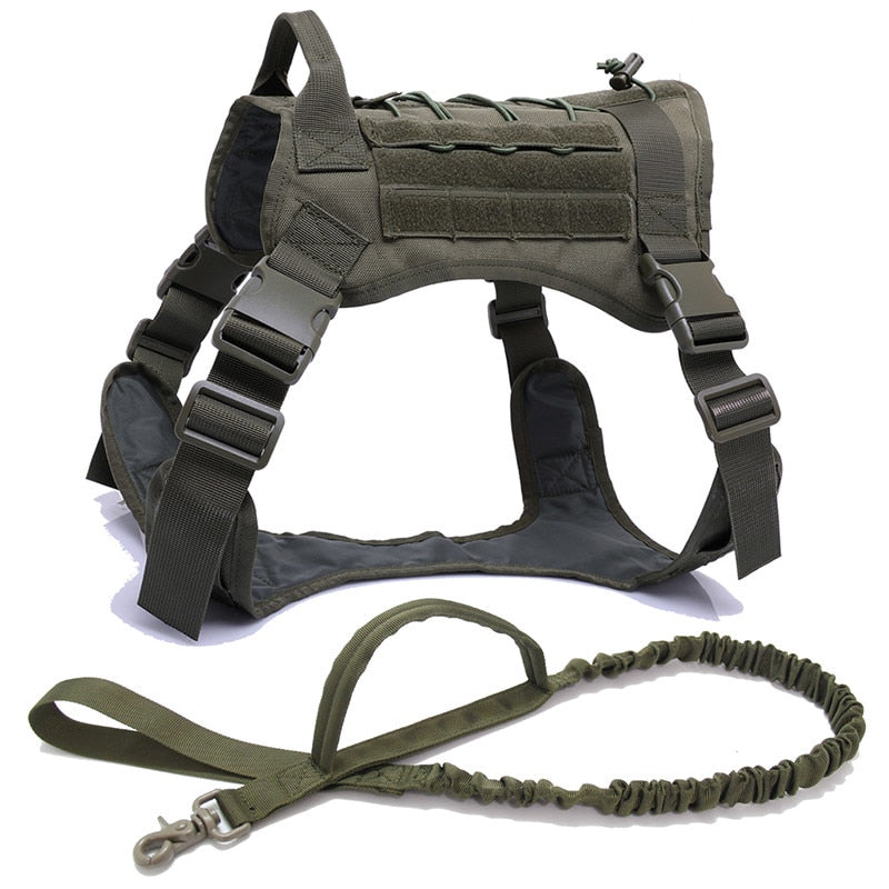 Tactical Dog Harness and Leash Set Military Vest - peterkaczconnect