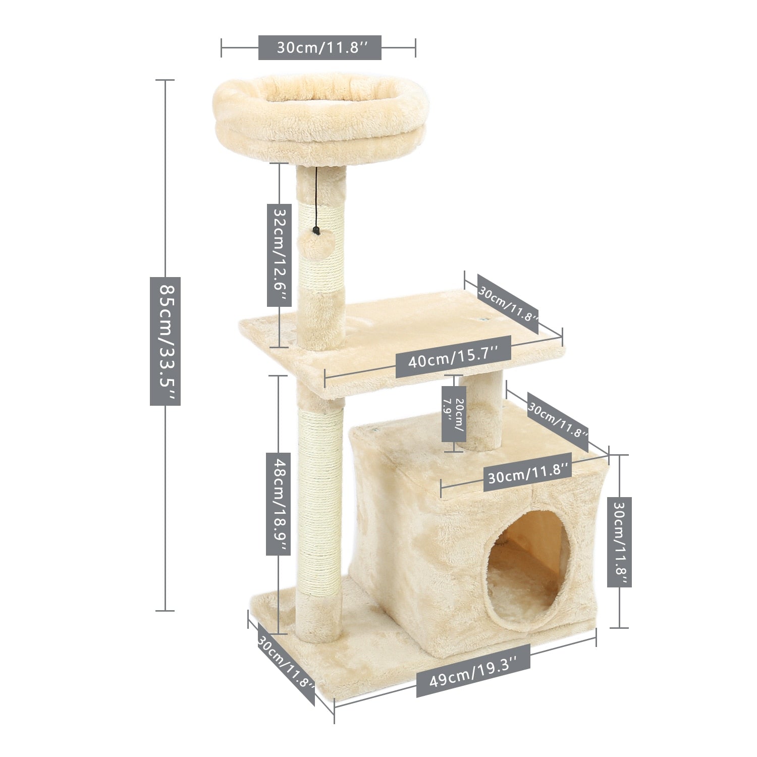 Large Cat Tower with Scratching Posts Multilayer Condo - peterkaczconnect