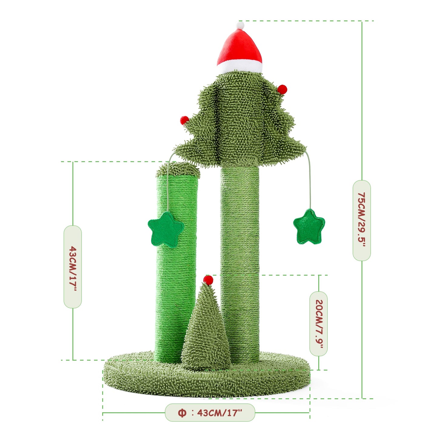 Cute Cactus Cat Tree Toy  Ball Scratching Post - peterkaczconnect