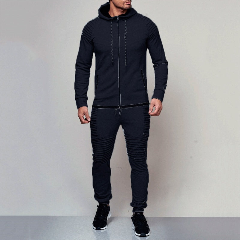 2 pieces Autumn Running tracksuit men Sweatshirt Sports Set - peterkaczconnect