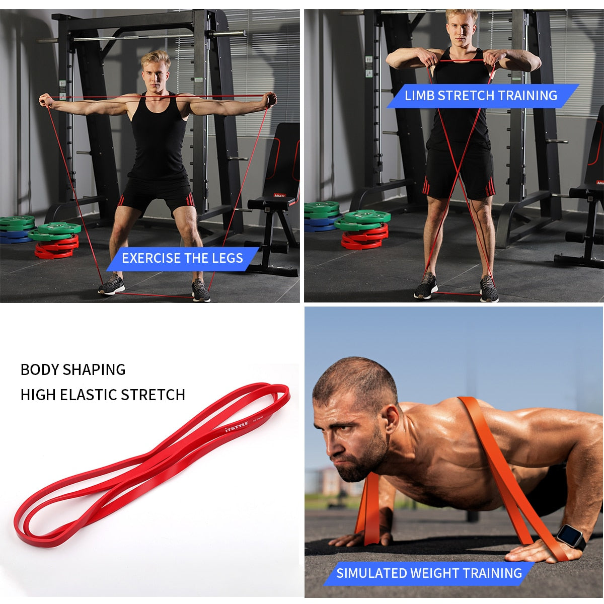 Resistance Bands 8 Level latex Loop Strap Rubber - peterkaczconnect