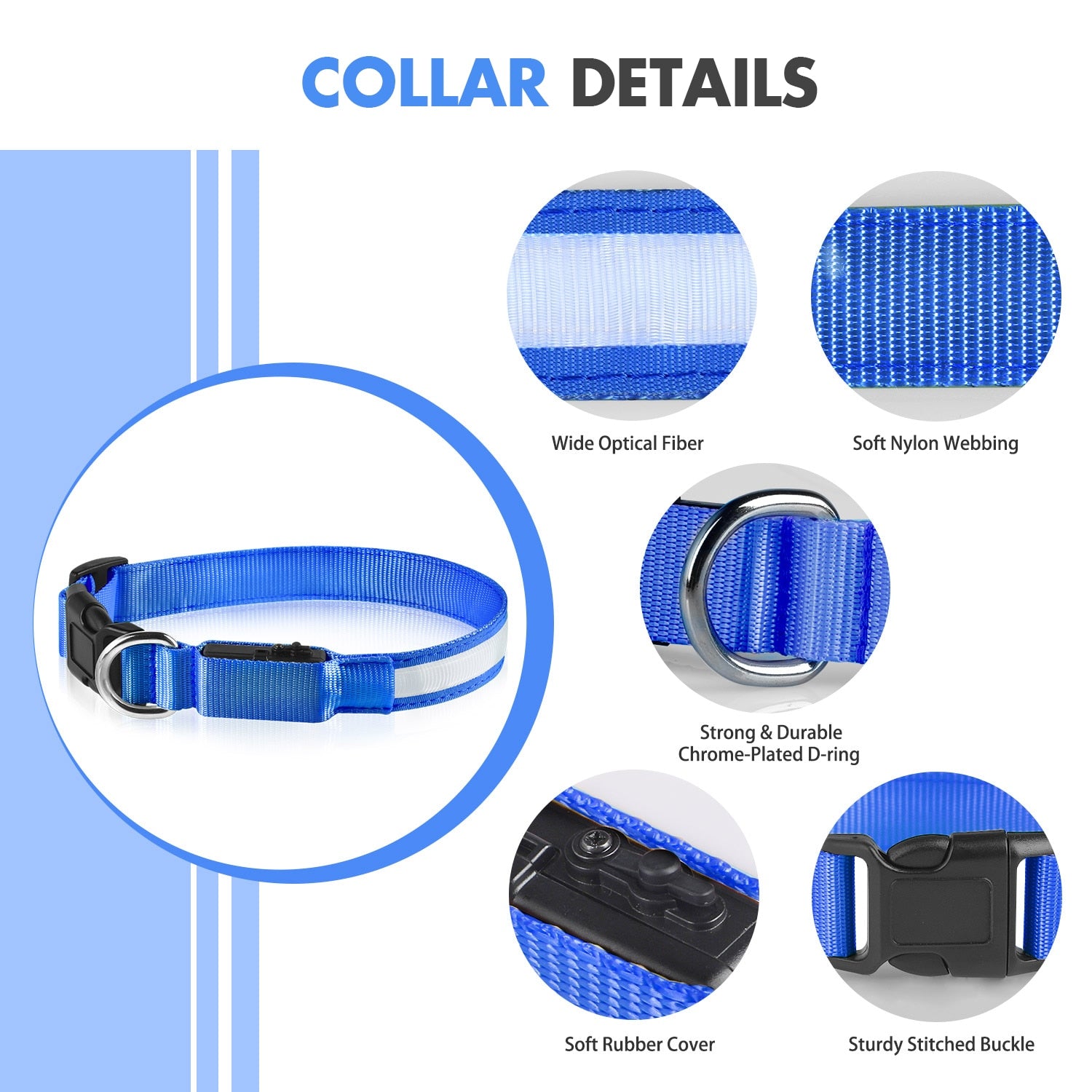 Dog Collar Luminous  Waterpoof Safety Collars - peterkaczconnect