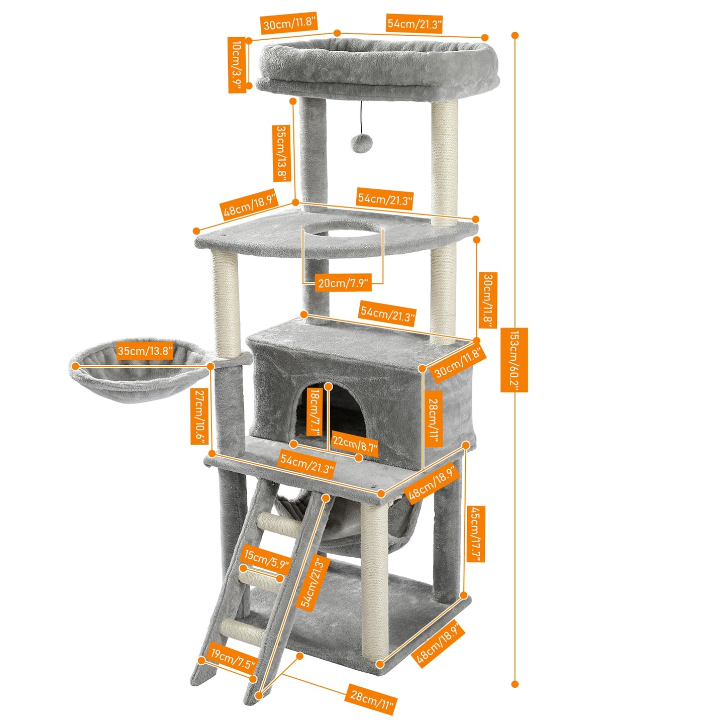 Tall Cat Tower with Large Cat Condo Cozy - peterkaczconnect