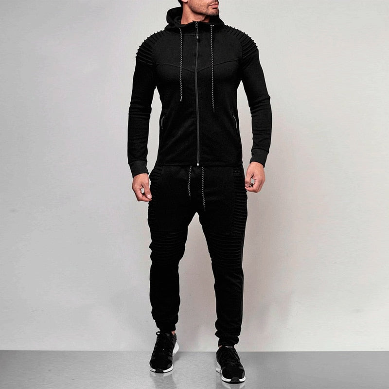 2 pieces Autumn Running tracksuit men Sweatshirt Sports Set - peterkaczconnect