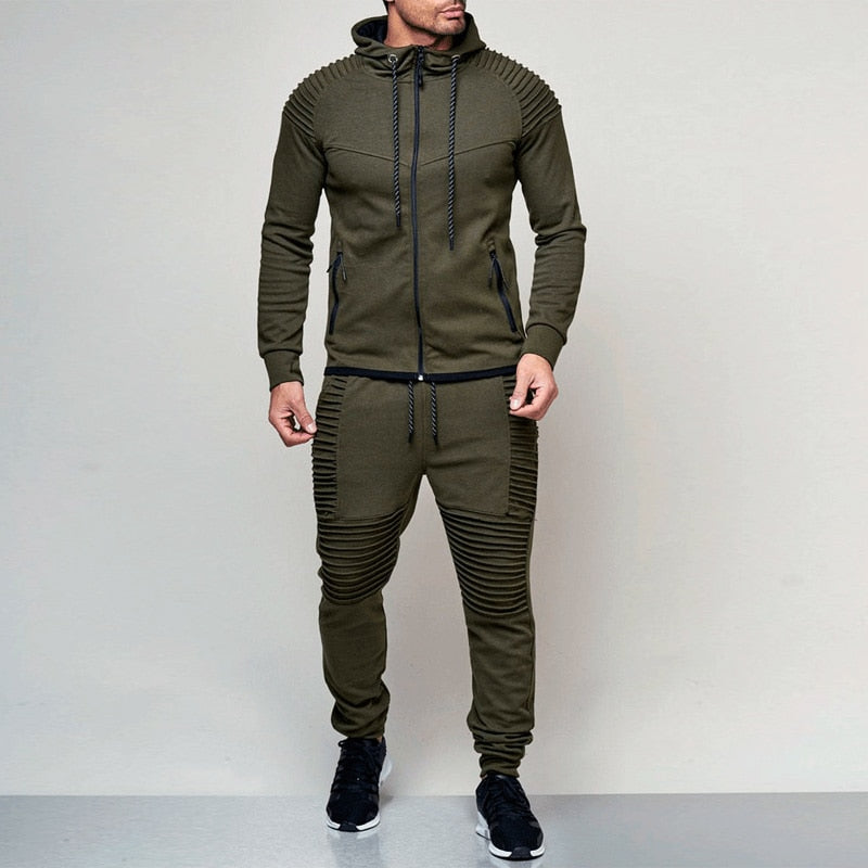 2 pieces Autumn Running tracksuit men Sweatshirt Sports Set - peterkaczconnect