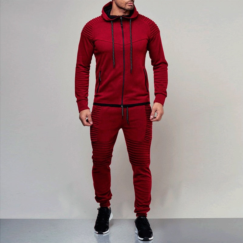 2 pieces Autumn Running tracksuit men Sweatshirt Sports Set - peterkaczconnect