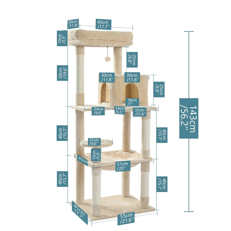 Tall Cat Tower with Large Cat Condo Cozy - peterkaczconnect