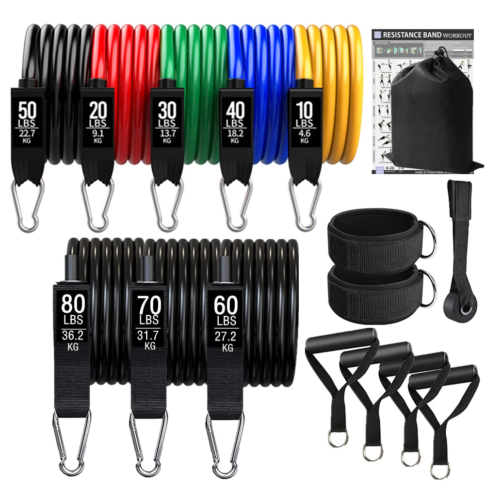 360lbs  Resistance Bands for Home Gym Weight - peterkaczconnect