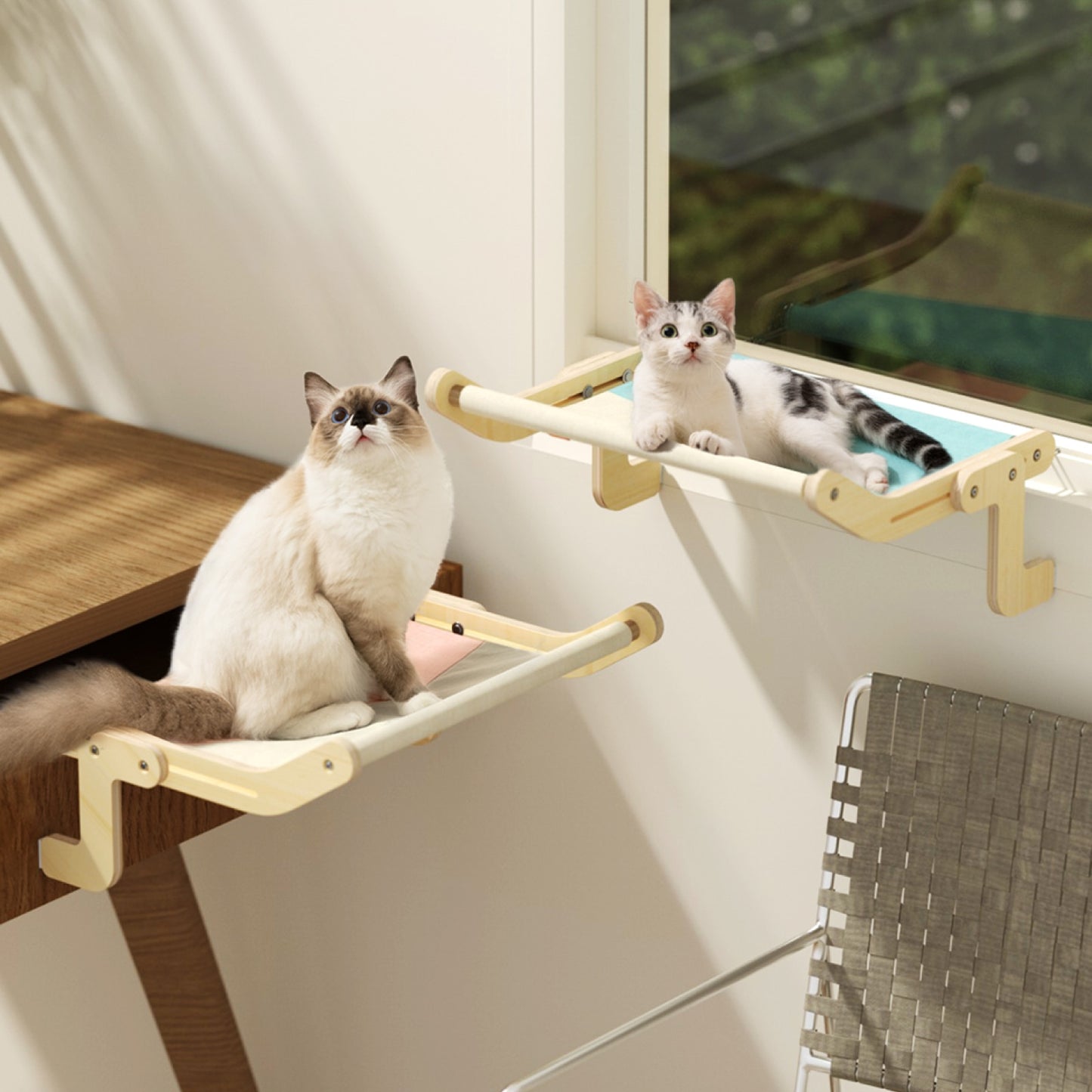 Mewoofun Sturdy Cat Window Perch Wooden - peterkaczconnect