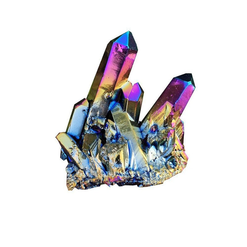 Natural Aura Rainbow Titanium Bismuth Quartz Crystal Cluster - peterkaczconnect