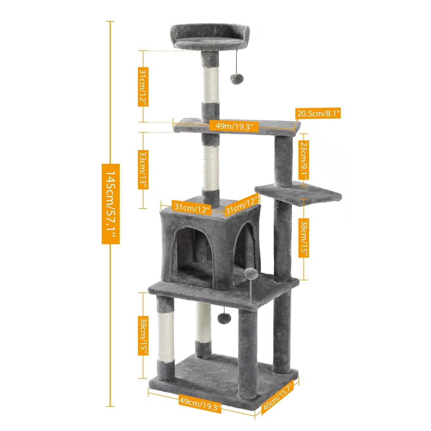 Tall Cat Tower with Large Cat Condo Cozy - peterkaczconnect