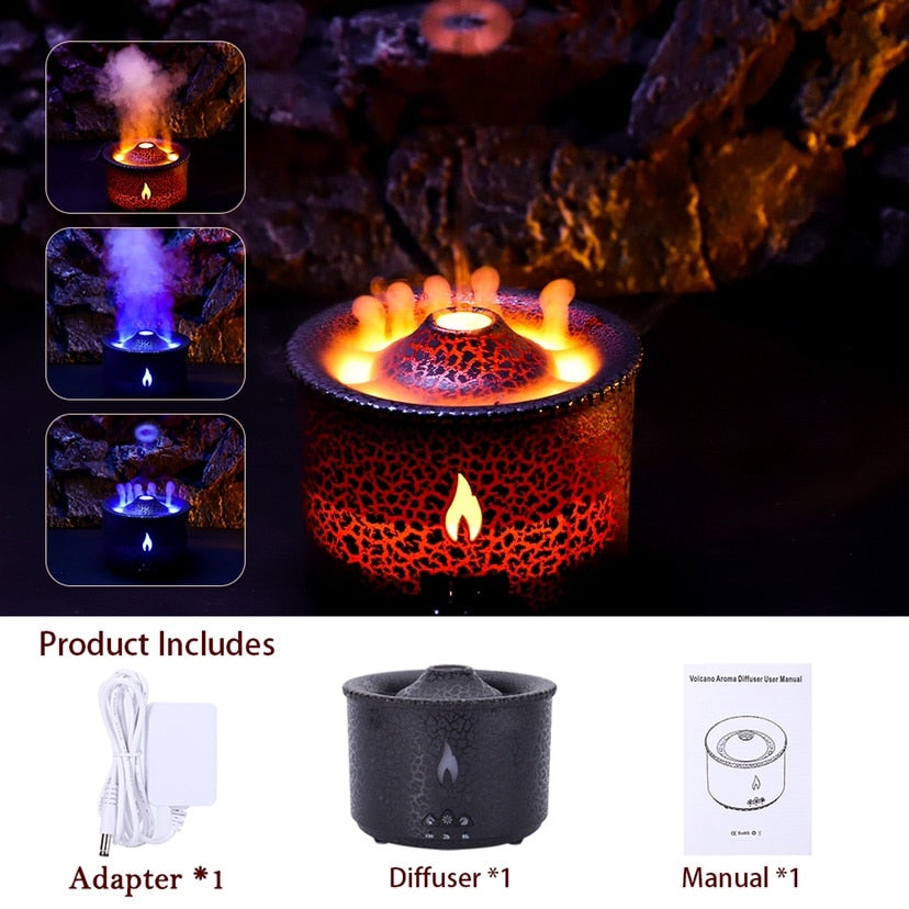 Volcano Flame Air Humidifier Essential Oil Aroma Diffuser f - peterkaczconnect