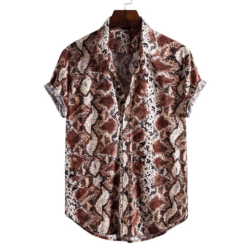 Short Sleeve Male Shirts Hawaiian Fashionable Elegant Classic - peterkaczconnect