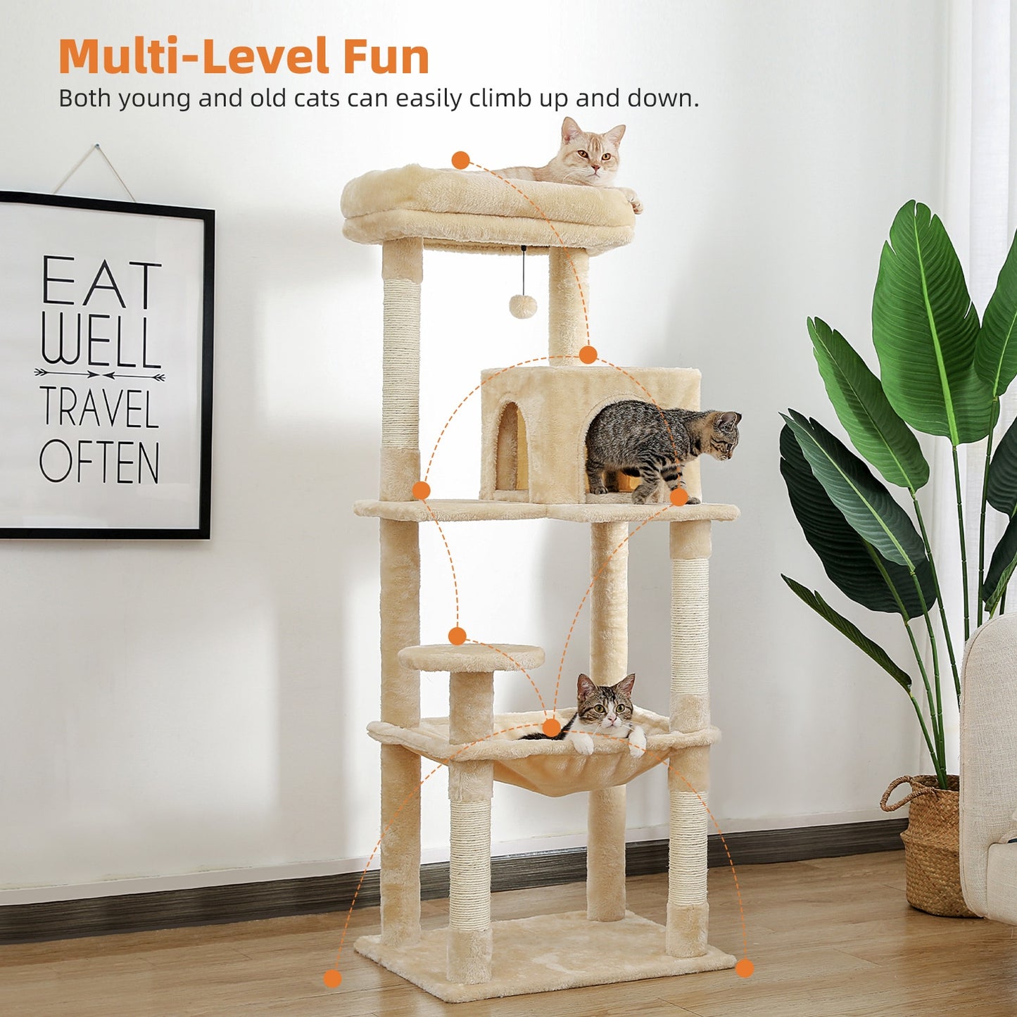 Tall Cat Tower with Large Cat Condo Cozy - peterkaczconnect