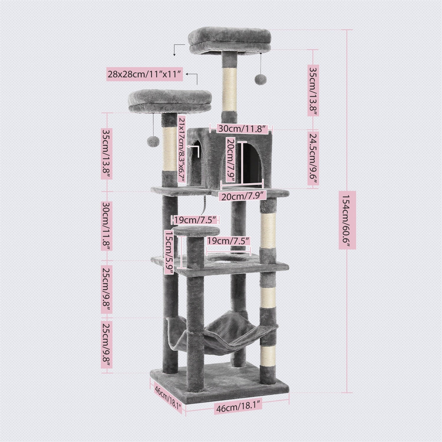 Large Cat Tower with Scratching Posts Multilayer Condo - peterkaczconnect