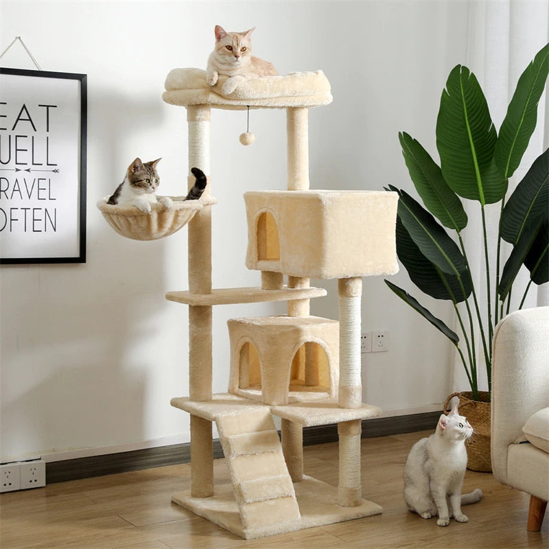 Tall Cat Tower with Large Cat Condo Cozy - peterkaczconnect