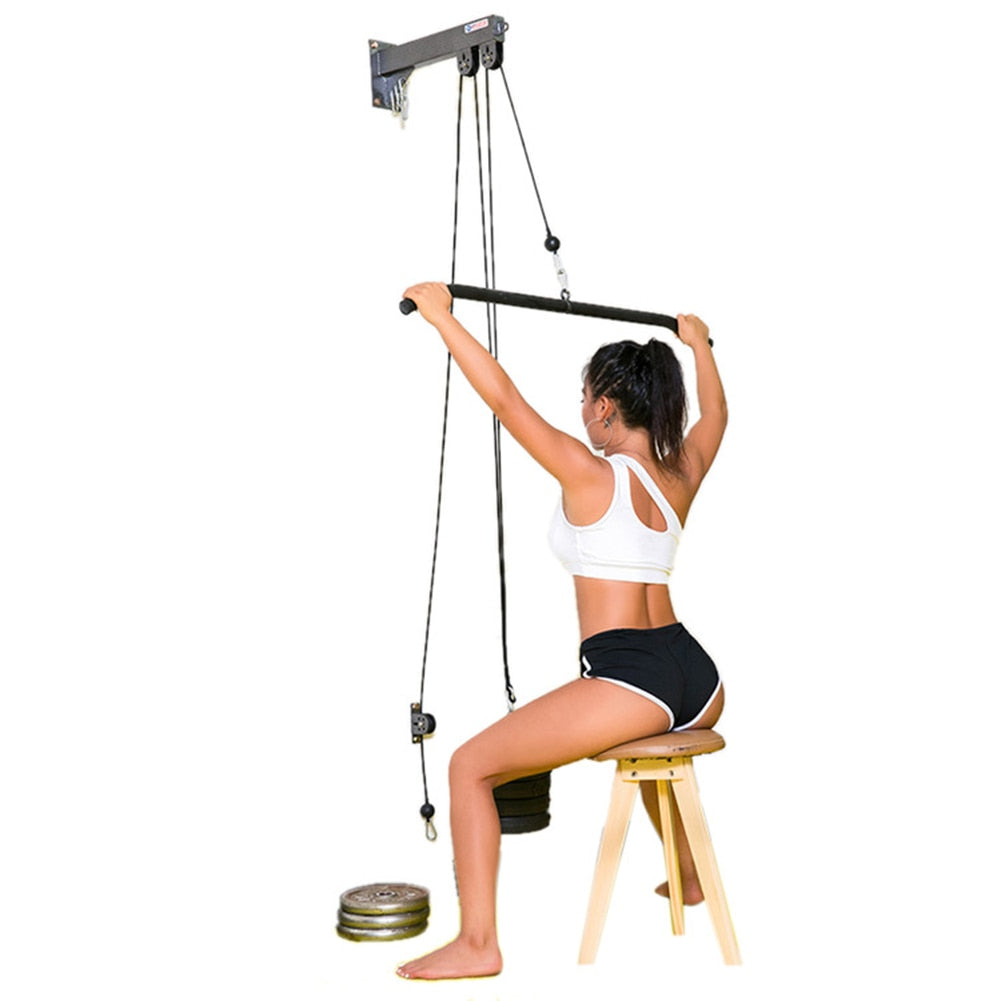 DIY Fitness Pulley Cable System Rotatable Lifting Arm - peterkaczconnect