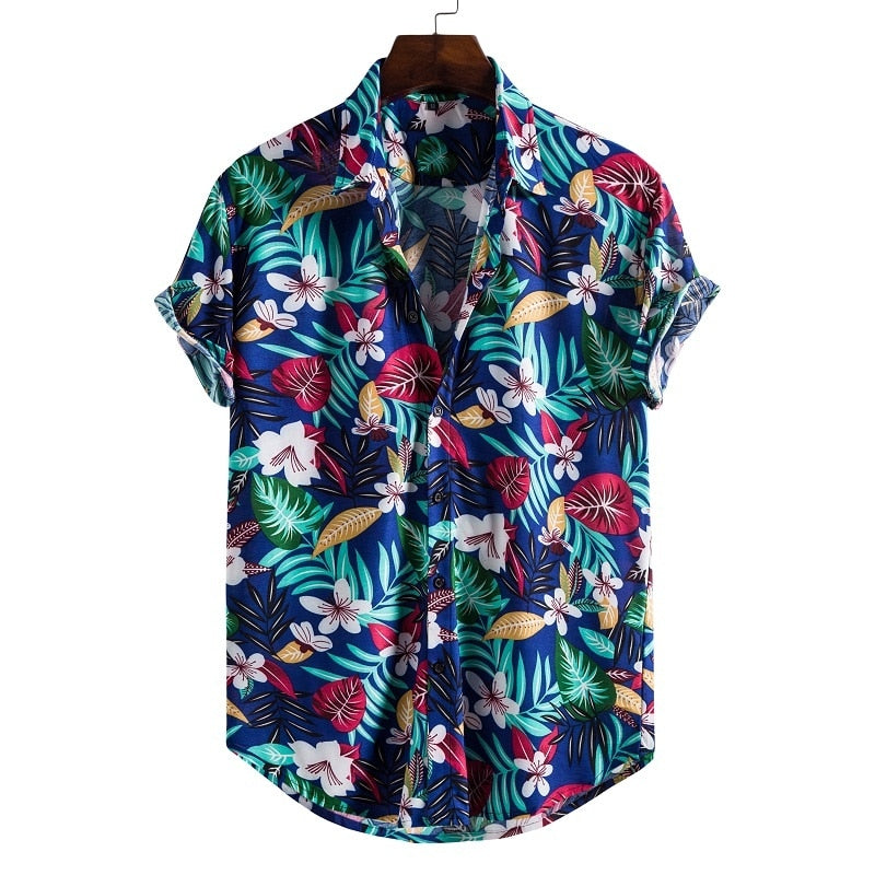 Short Sleeve Male Shirts Hawaiian Fashionable Elegant Classic - peterkaczconnect