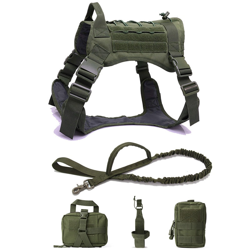 Tactical Dog Harness and Leash Set Military Vest - peterkaczconnect