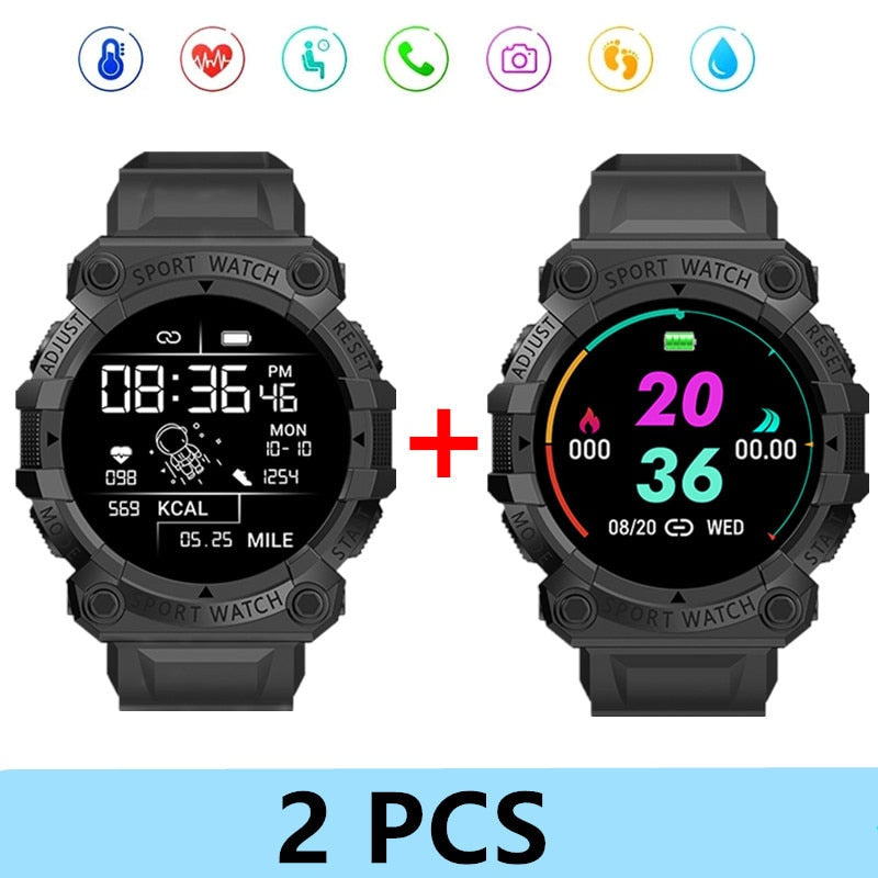 2PCS Smart Watch Men Women Fitness Bluetooth Touch Screen - peterkaczconnect