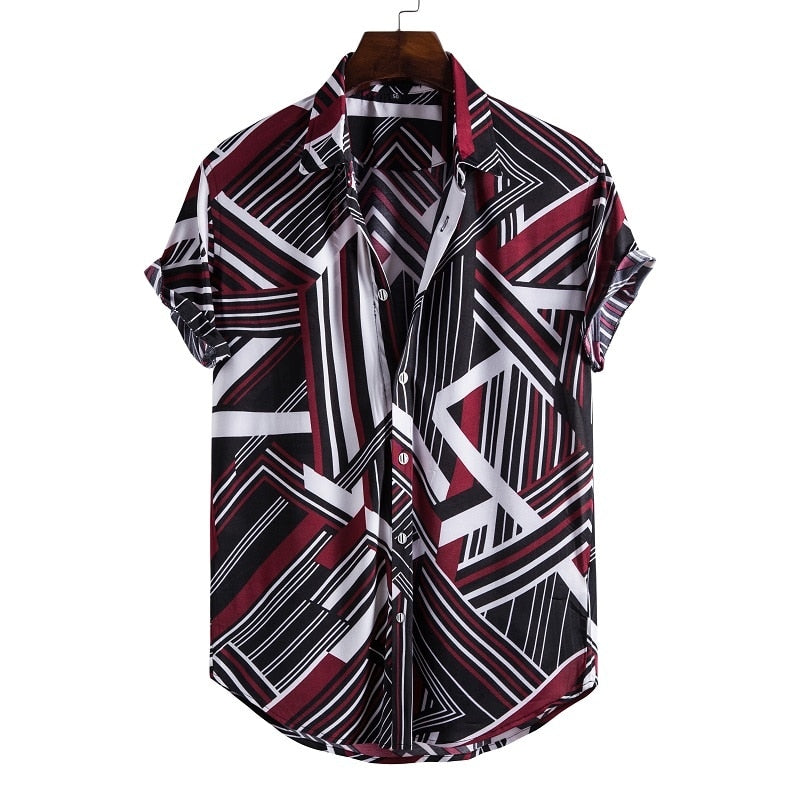 Short Sleeve Male Shirts Hawaiian Fashionable Elegant Classic - peterkaczconnect