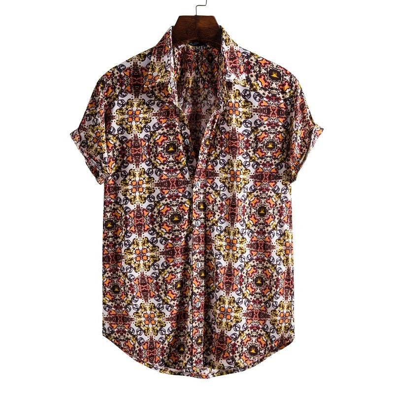 Short Sleeve Male Shirts Hawaiian Fashionable Elegant Classic - peterkaczconnect