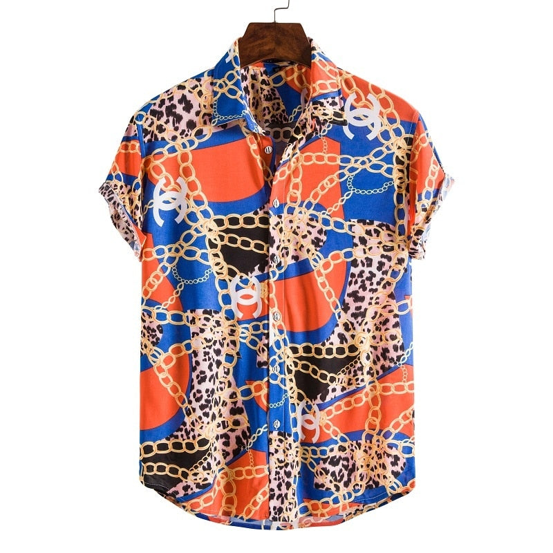 Short Sleeve Male Shirts Hawaiian Fashionable Elegant Classic - peterkaczconnect