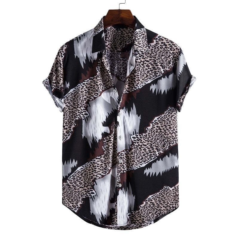 Short Sleeve Male Shirts Hawaiian Fashionable Elegant Classic - peterkaczconnect