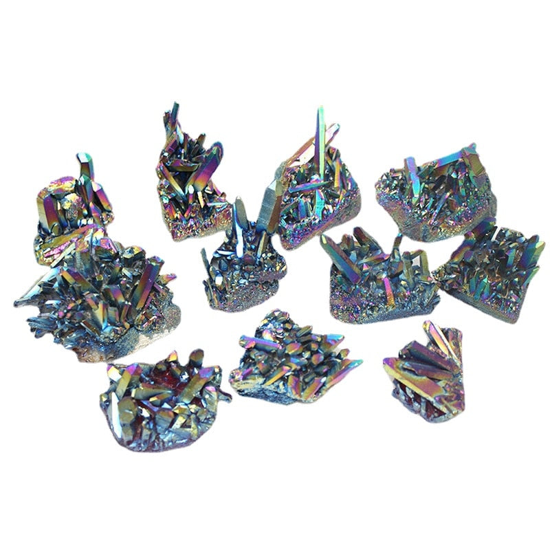 Natural Aura Rainbow Titanium Bismuth Quartz Crystal Cluster - peterkaczconnect