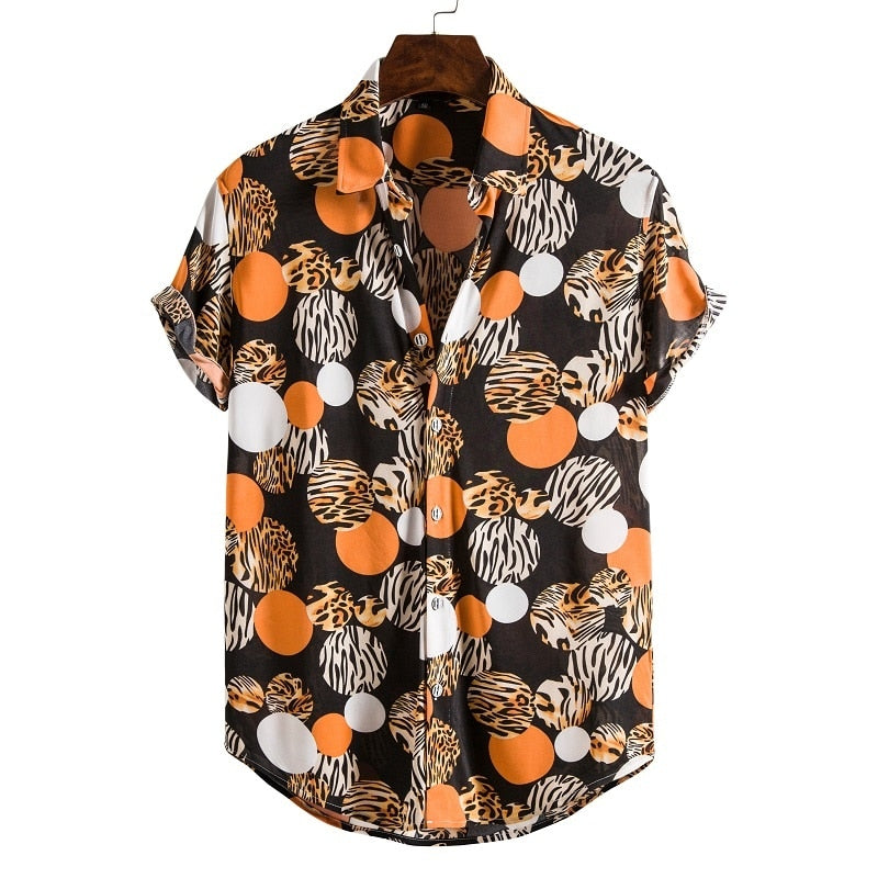 Short Sleeve Male Shirts Hawaiian Fashionable Elegant Classic - peterkaczconnect