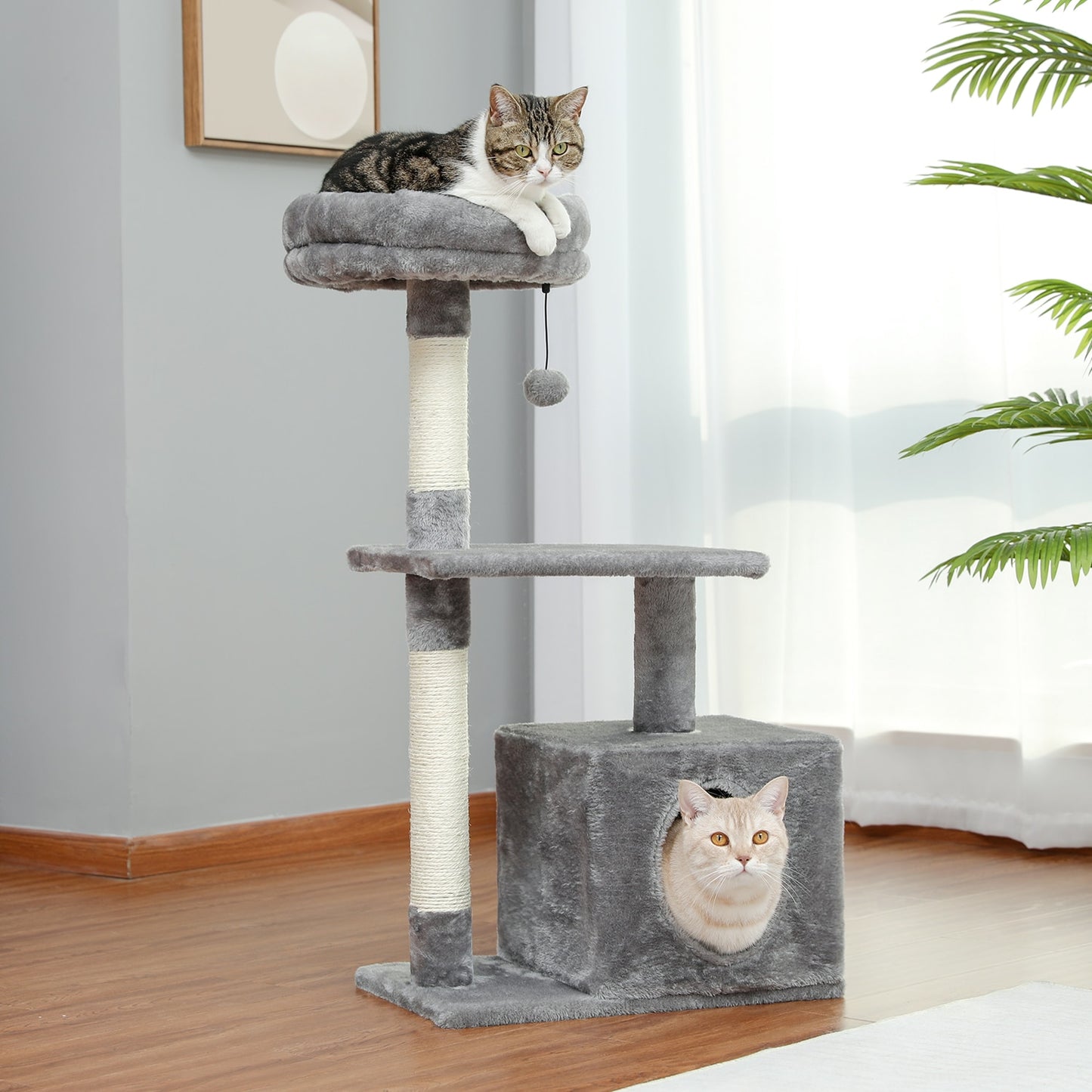 Tall Cat Tower with Large Cat Condo Cozy - peterkaczconnect