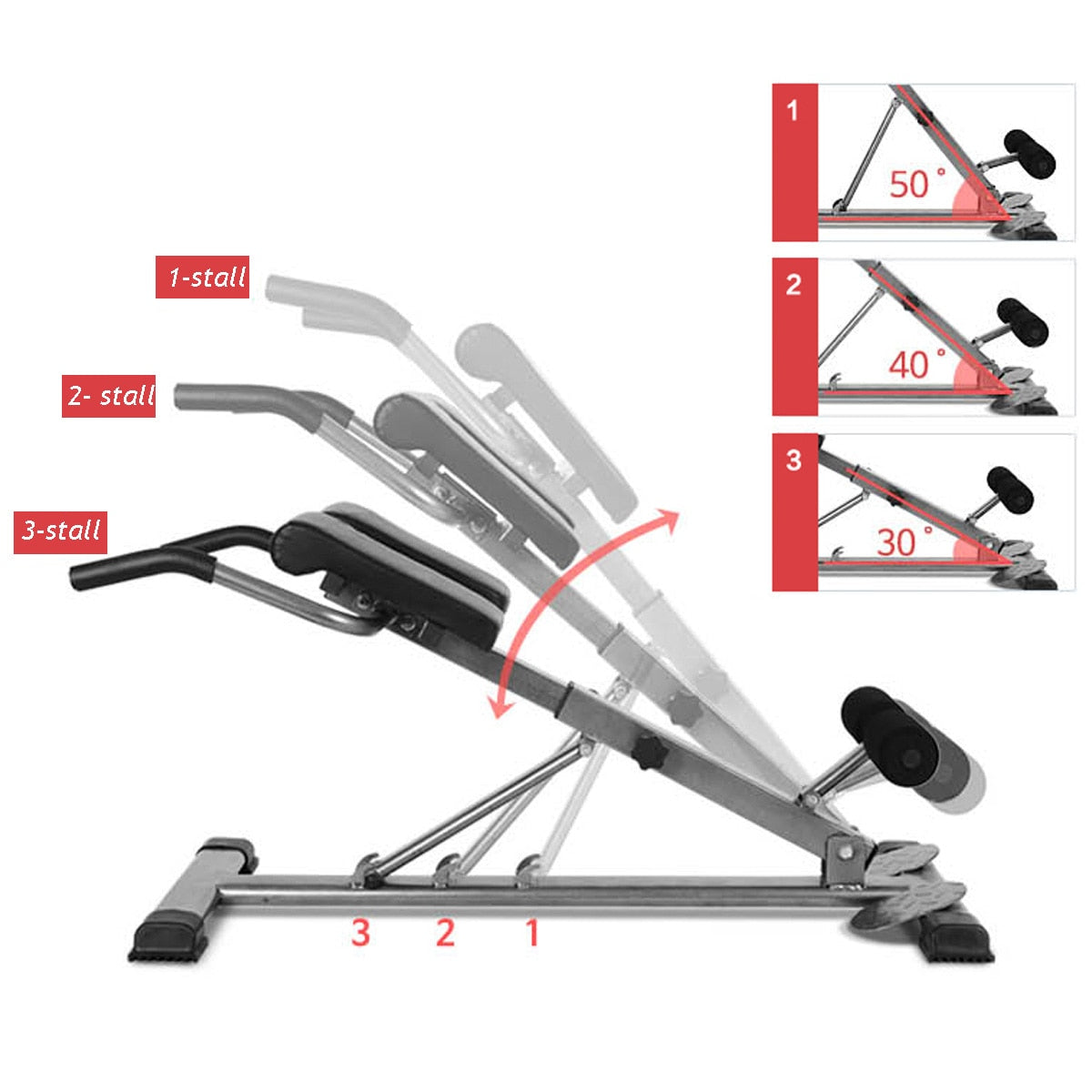 Adjustable Roman Chair Training Bench Back Extension Abs - peterkaczconnect