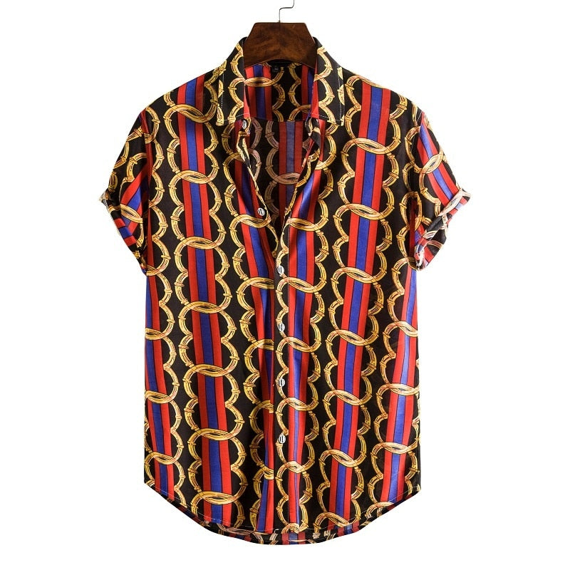 Short Sleeve Male Shirts Hawaiian Fashionable Elegant Classic - peterkaczconnect