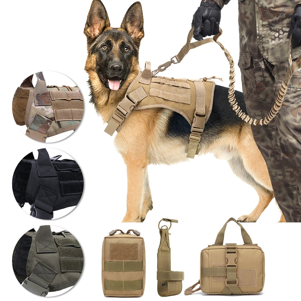 Tactical Dog Harness and Leash Set Military Vest - peterkaczconnect