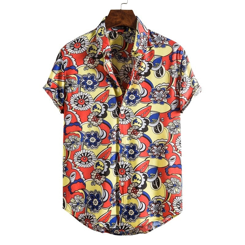 Short Sleeve Male Shirts Hawaiian Fashionable Elegant Classic - peterkaczconnect